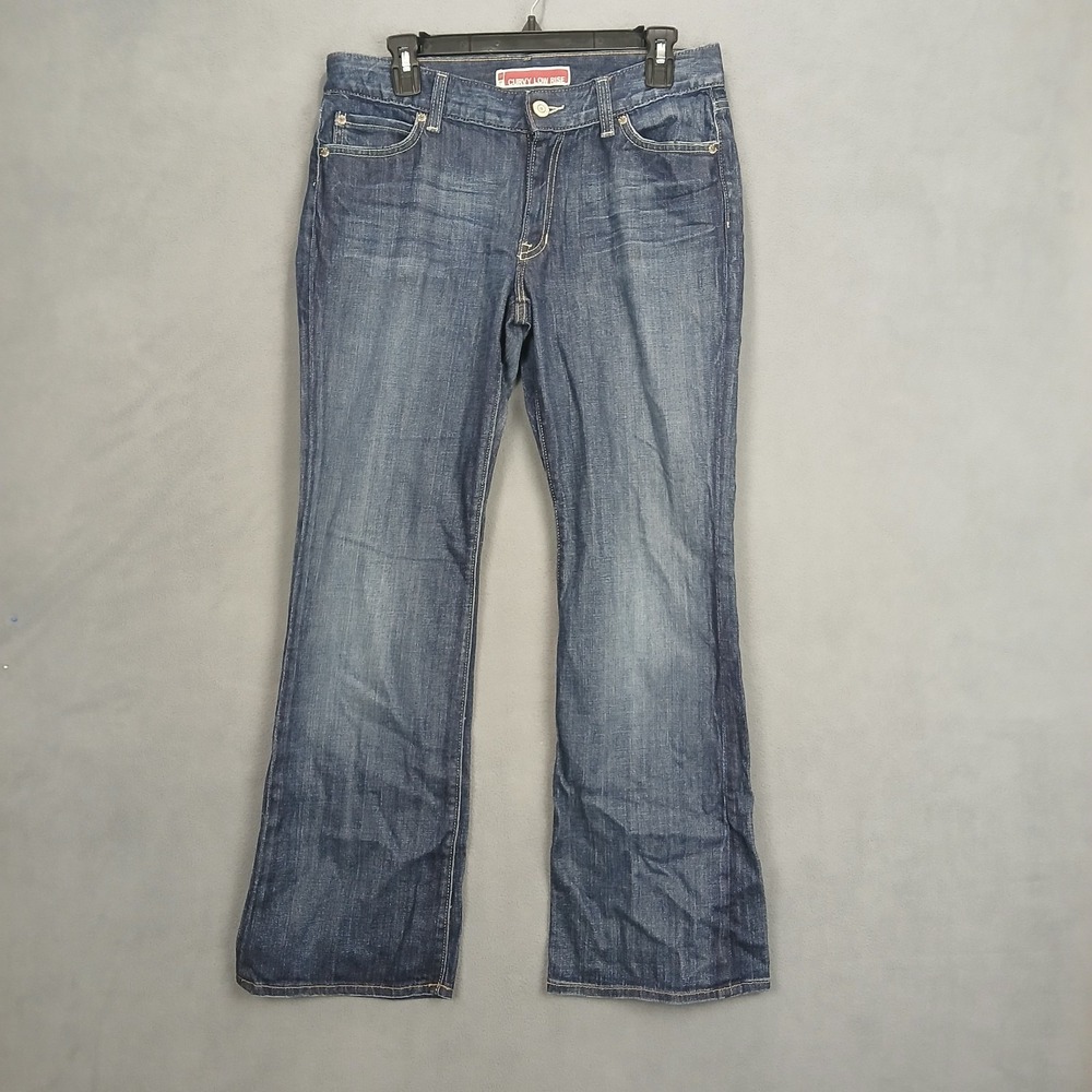 Cap Curvy Jeans Women 8 Blue Denim Cotton Stretch Mid Rise Bootcut Leg Authentic